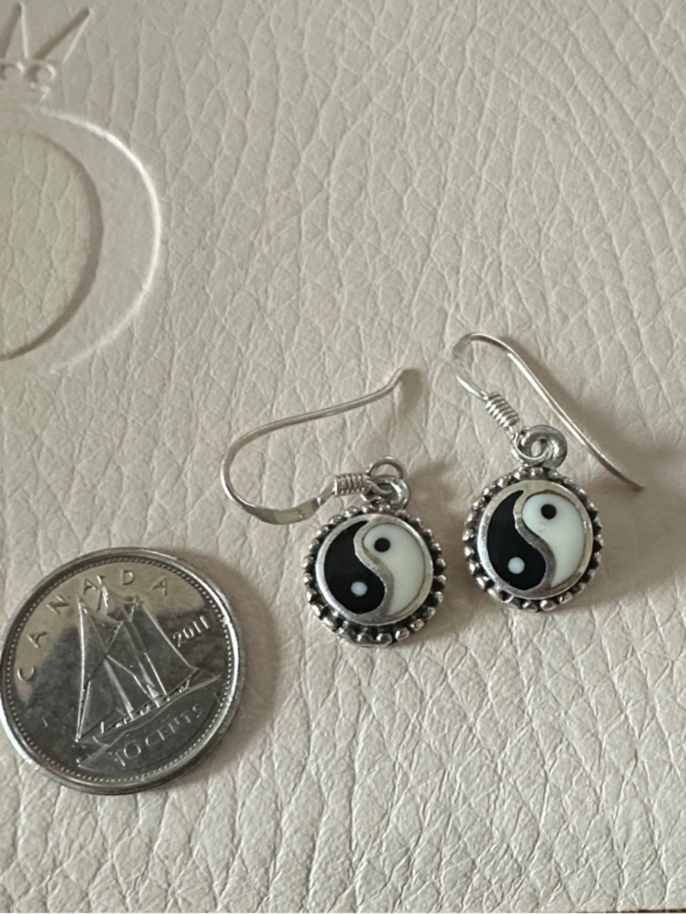 Yin Yang Dangle Earrings in 925 sterling silver